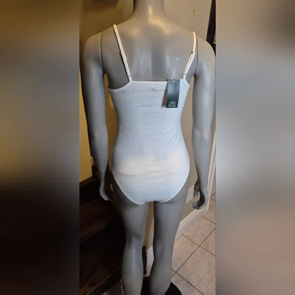 Wild Fable White Ribbed Bodysuit - Picture 5 of 12